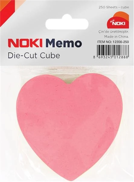 Noki Memo Yapışkanlı Not Kağıdı 75X75 250 Yp 12356-250 5 Renk Kalp