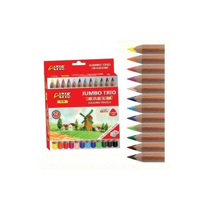 ALTIS KURU BOYA 12 LI JUMBO KURU BOYA UCGEN TRIO 5735 *.23