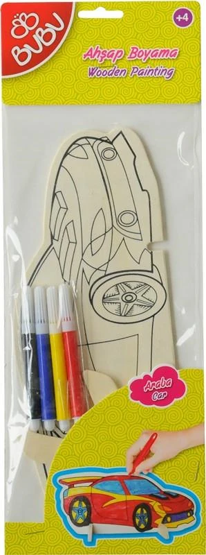 Bu-Bu Ahşap Boyama Araba Bubu-Ab0041