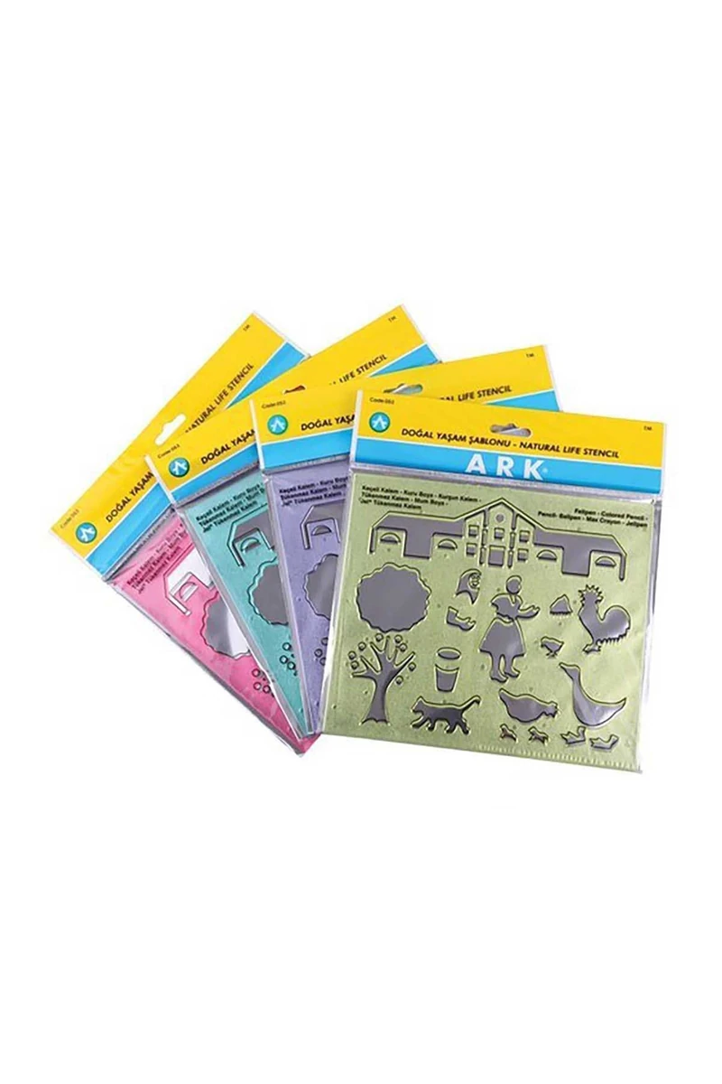 Ark Şekil ve Boyama Şablonu + 3 Adet Kalem