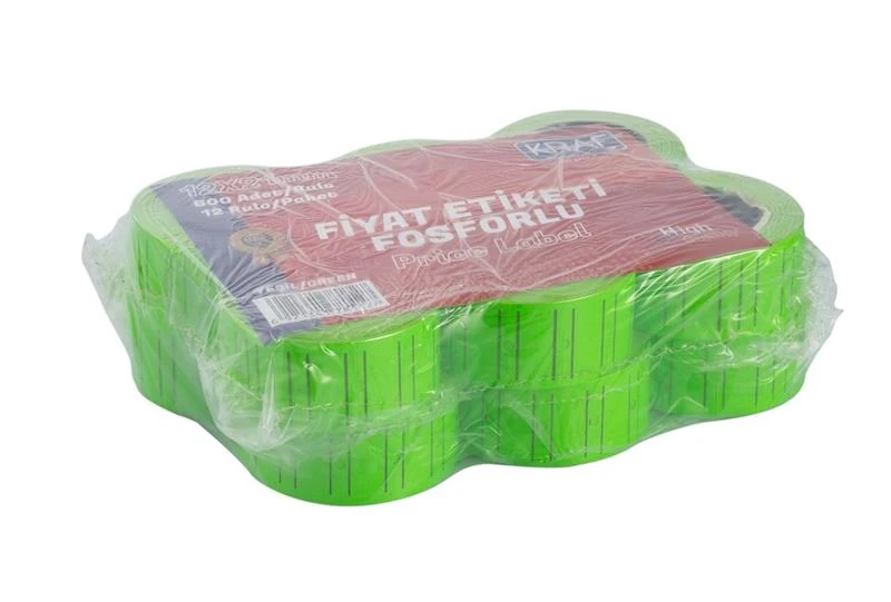 Kraf Motex Etiket 12X21 Mm Fosforlu Yeşil