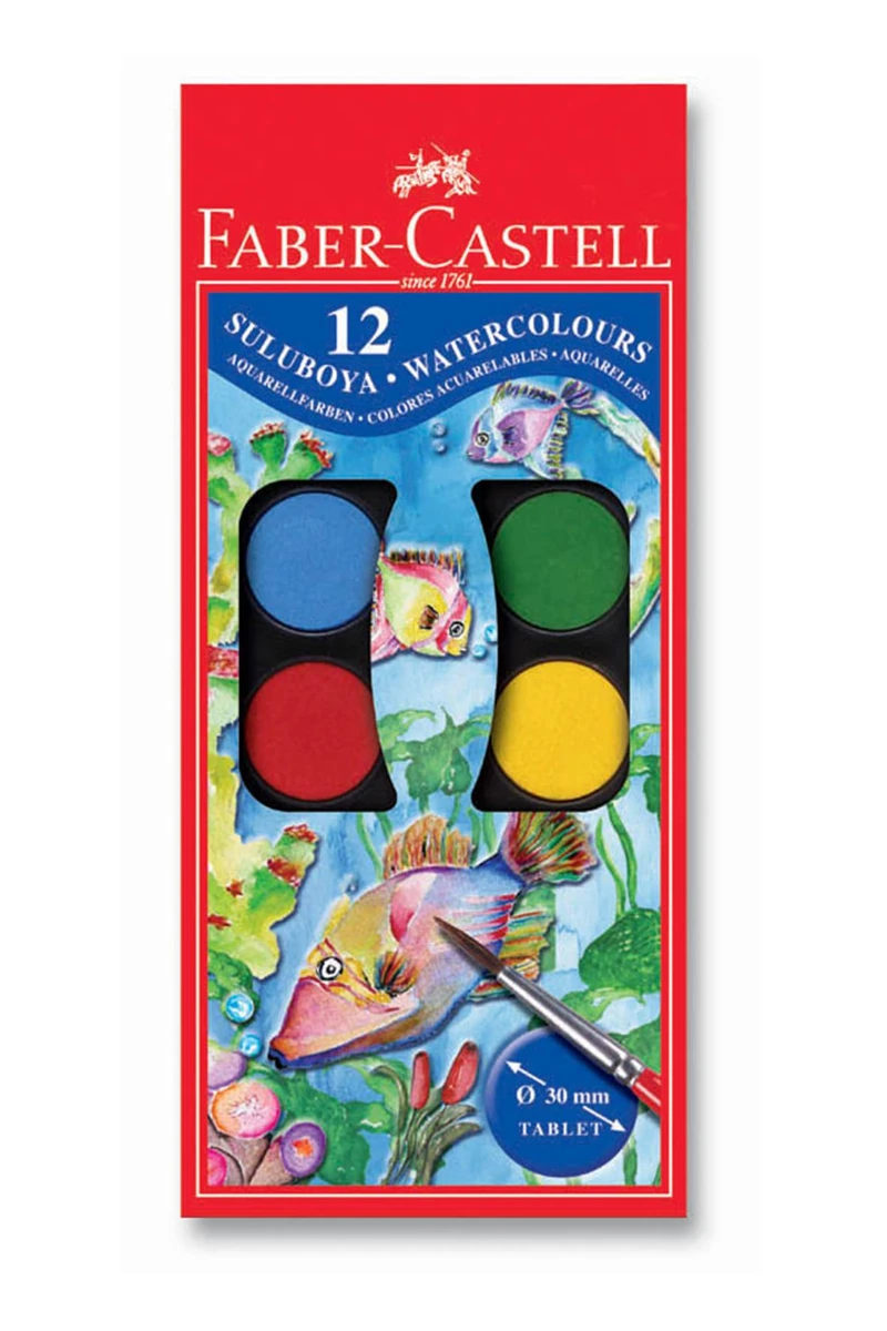 Faber-Castell Büyük Hazneli Suluboya 12 Renk 190013