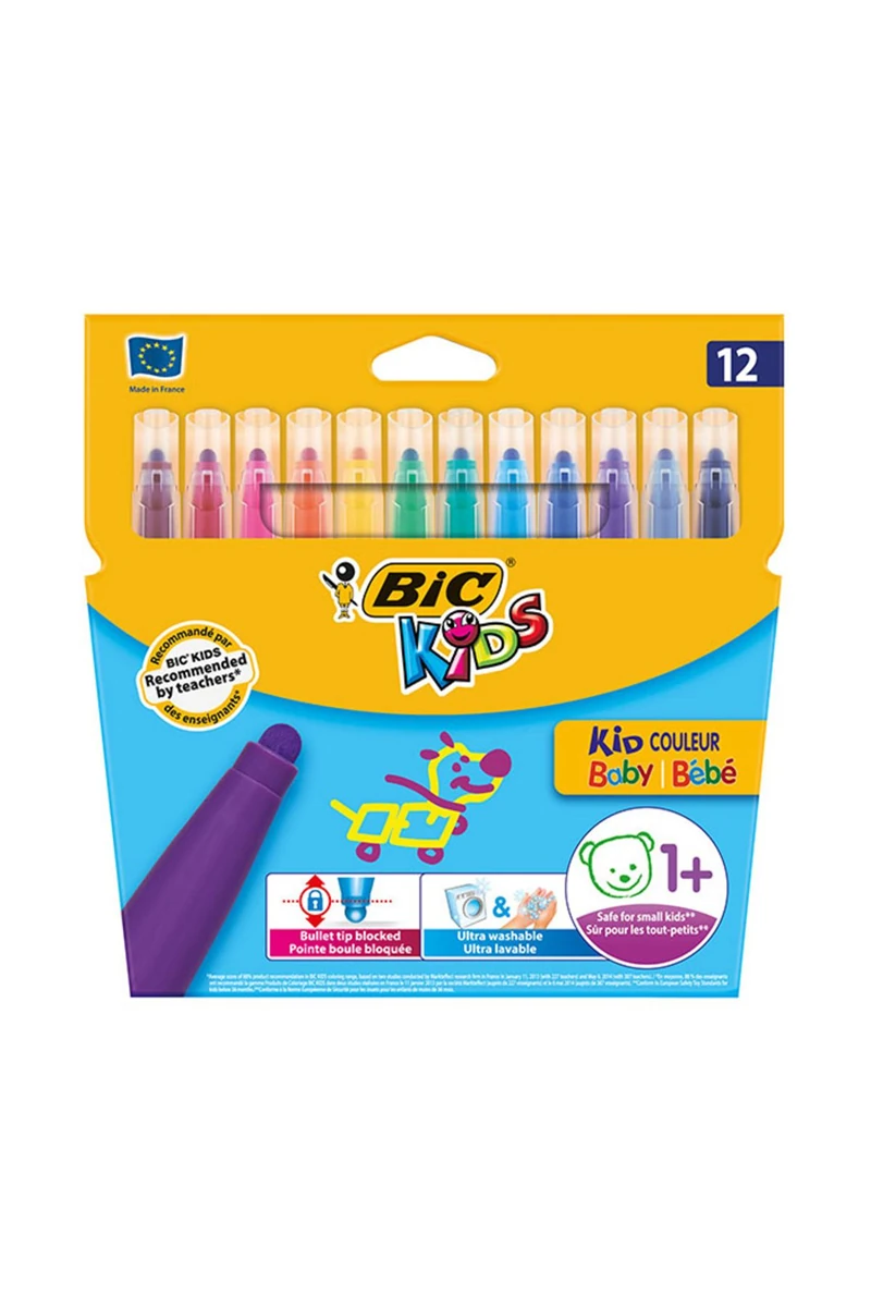 Bic 9020801 Kıd Baby Keçeli Boya Kalemi 12 Renk