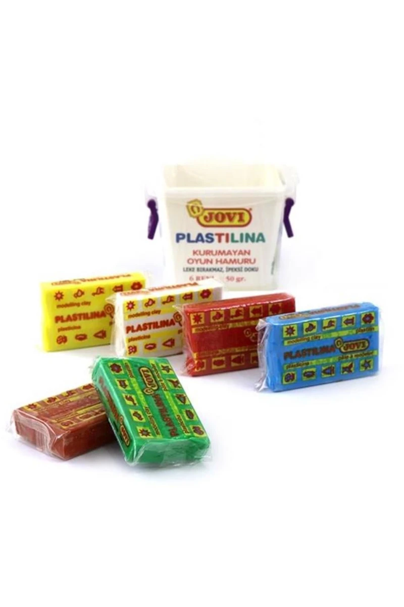 Jovi 6 Renk 50 Gram Plastilina Oyun Hamuru Plastik Kutuda