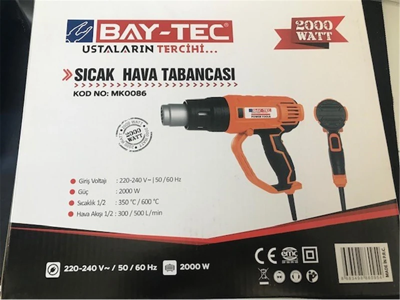 Bay-Tec Mk-0086 2000w Sıcak Hava Tabancası