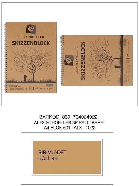 Alex Alx-1022 Spr.Kraft Dik Blok 90Gr A4 60Syf