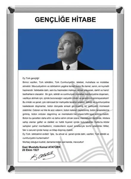 Akyazı Eğitim Gençliğe Hitabe Metal Çerçeve 35X50