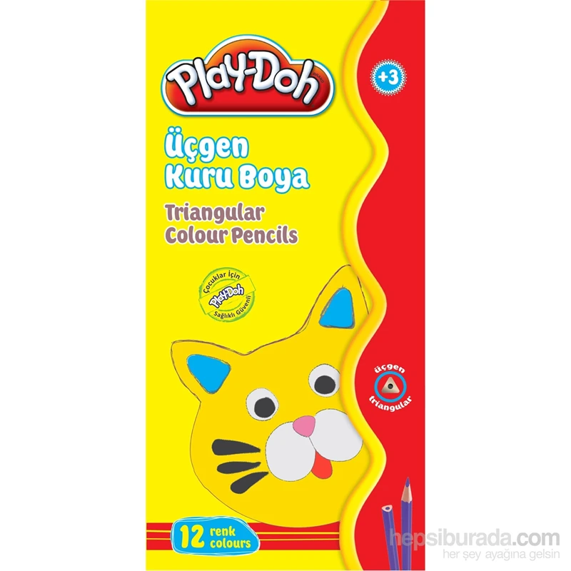 Play-Doh 12 Renk Üçgen Kuru Boya Play-Ku012