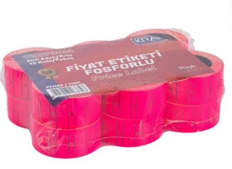 Kraf Motex Etiket 12*21 Mm Fosforlu Pembe