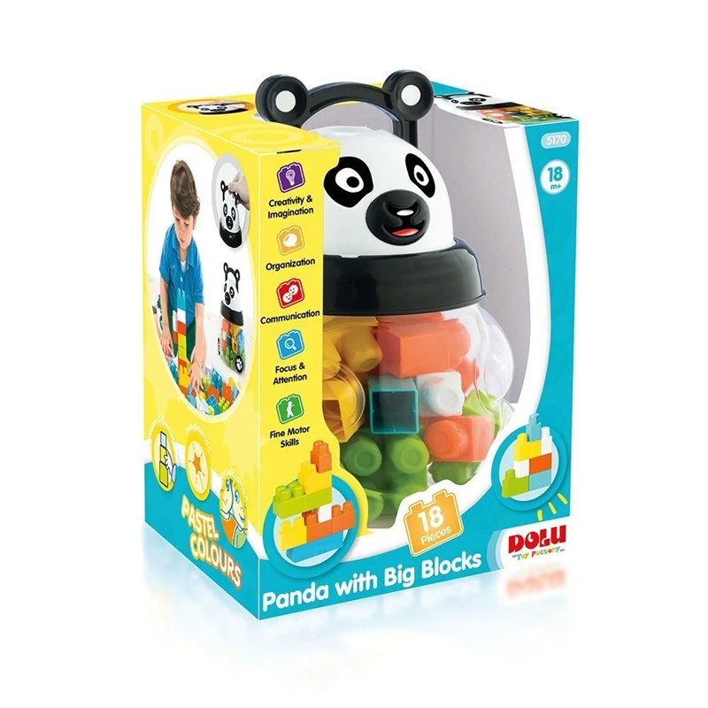 Dolu 5170 Panda Renkli Bloklar 18 Parça 18 + Ay