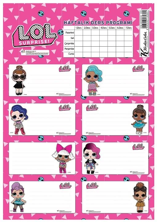 Keskin 220130-93 L.O.L. Ders Programlı 3Lü Etiket