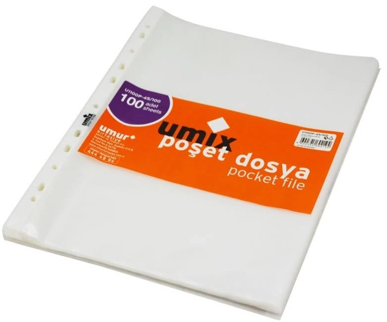 Umıx U1100P-45/100 Poşet Dosya Plus - 100Lü