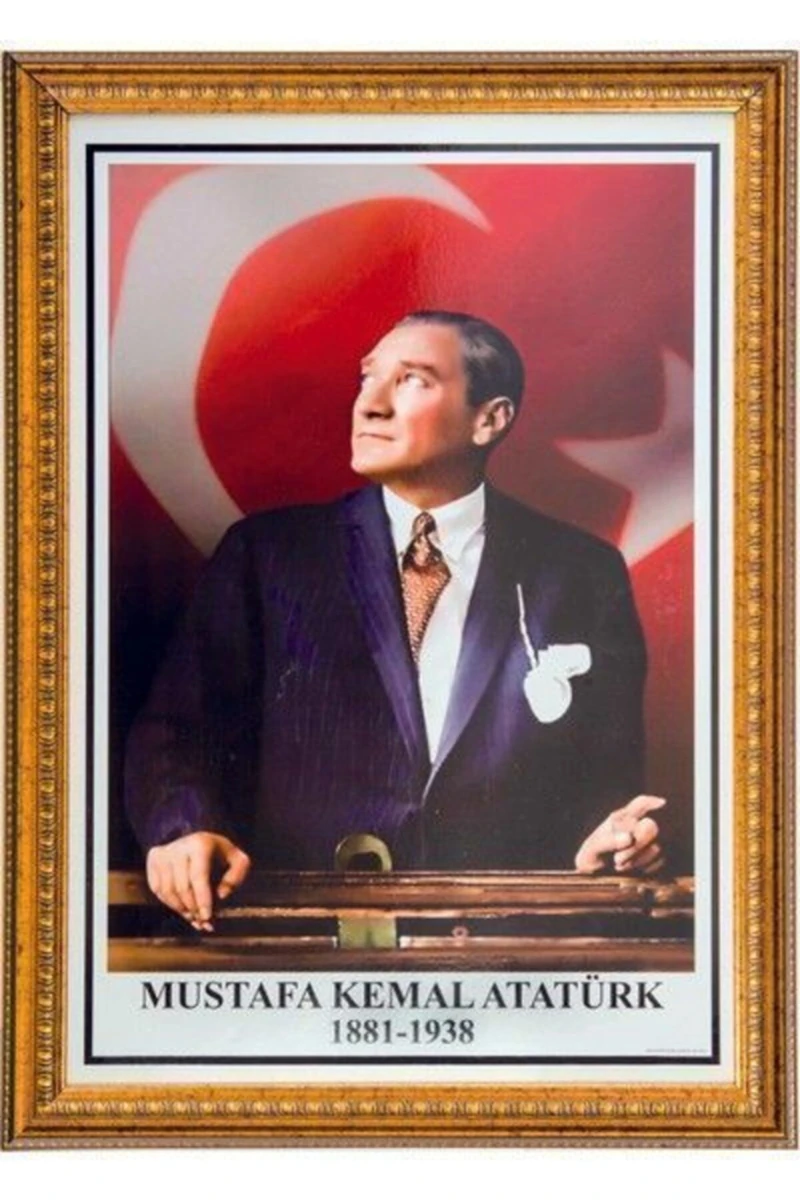 İnter Int-026 Atatürk Potresi 50*70 Varaklı Çerçeve