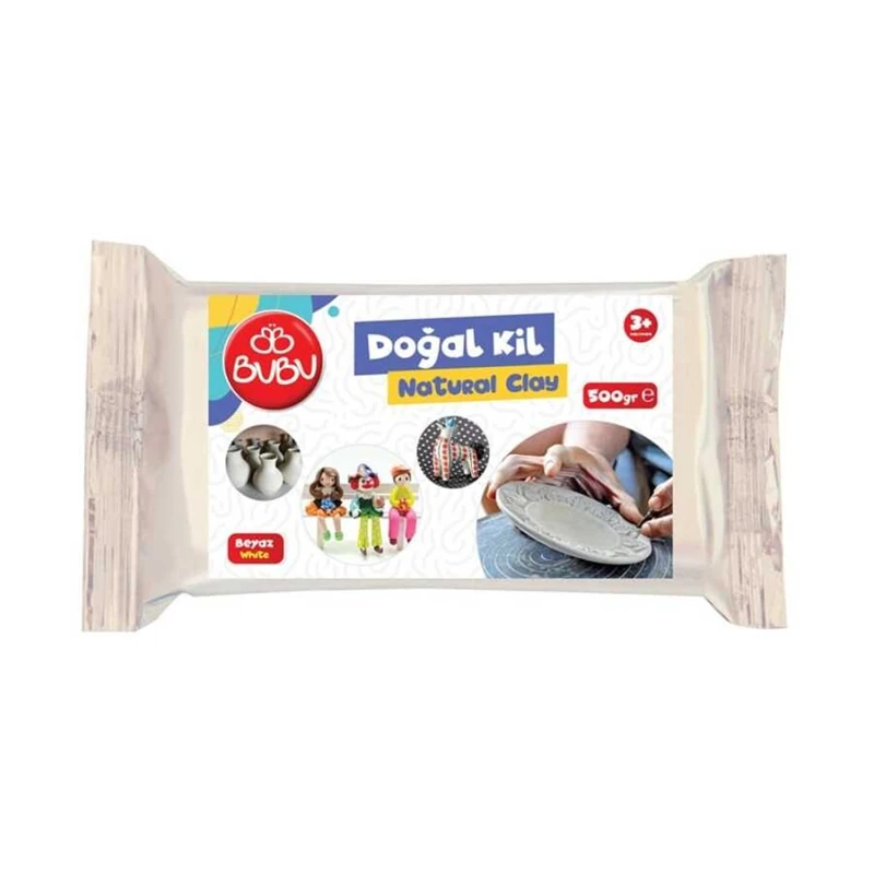 Bubu Doğal Kil Seramik Hamuru 500 gr Beyaz