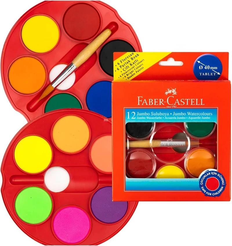 Faber-Castell 40mm Jumbo Suluboya12 Renk