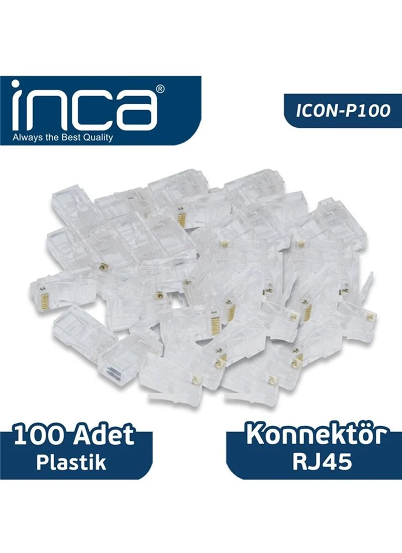 INCA Icon-p100 Cat6 Rj-45 Plastik 100lü Konnektör