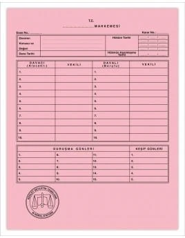 KARTON TELLI DOSYA TAM KAPAK MAHKEME DOSYASI PEMBE YMD-841 50 LI PAKET *.YGMR-23 **