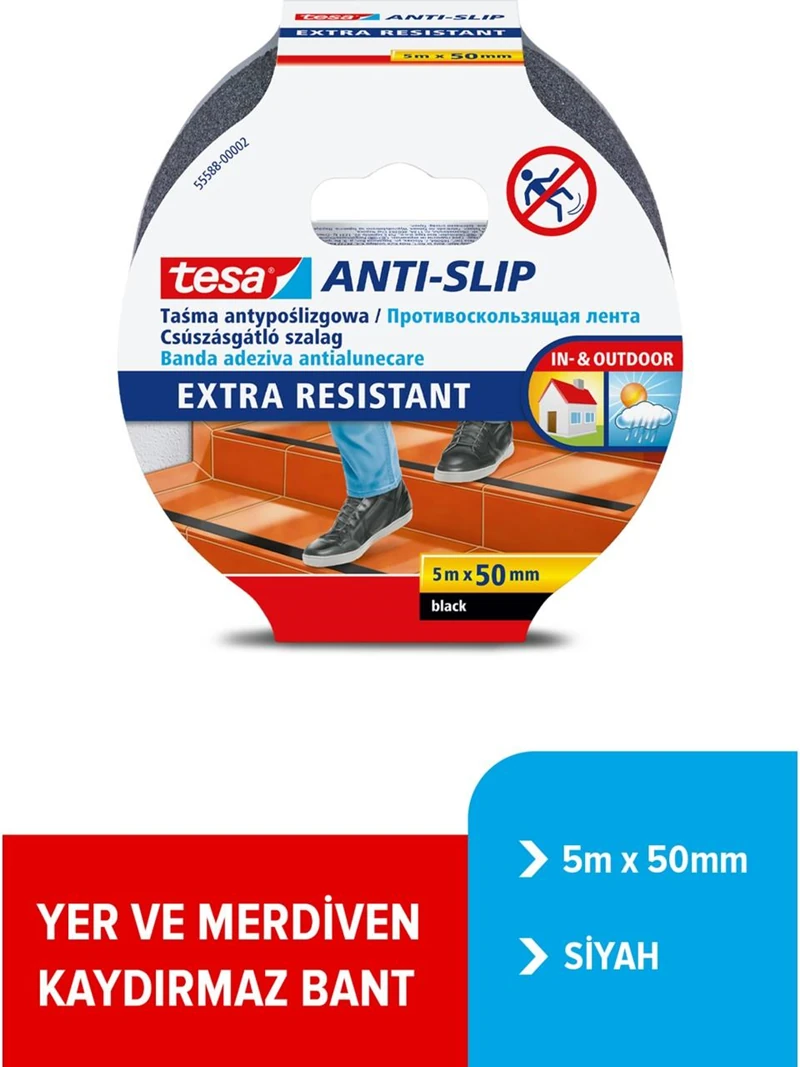 Tesa Bant Merdiven Kaydirmaz Siyah 5x50 55588