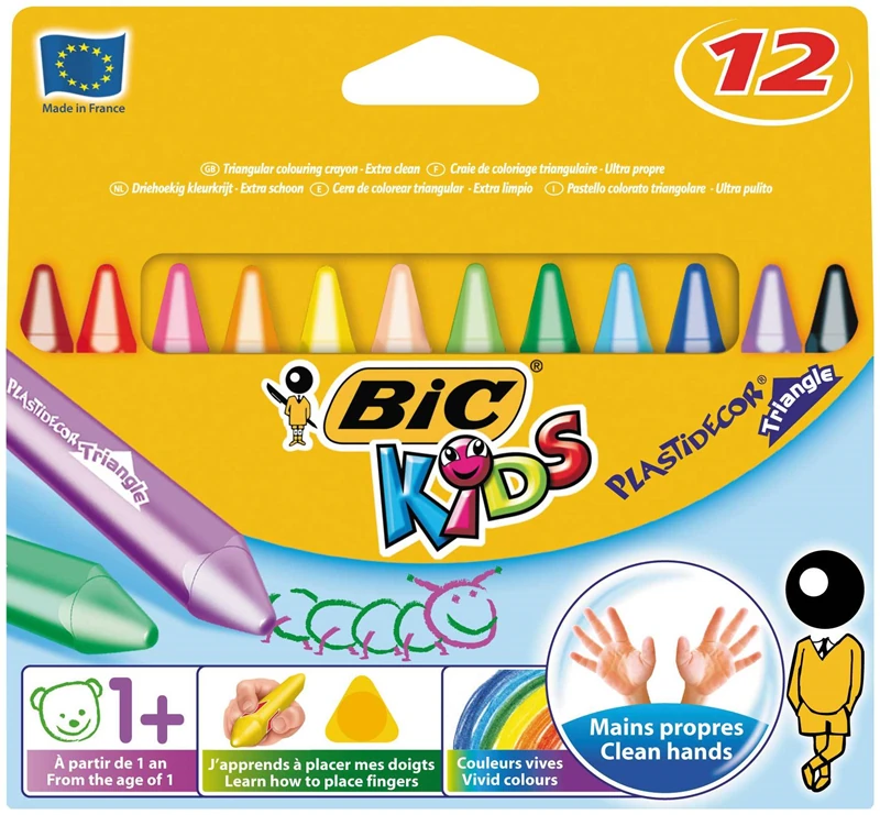 Bic 8297733 Elleri Kirletmeyen Üçgen Pastel 12Renk