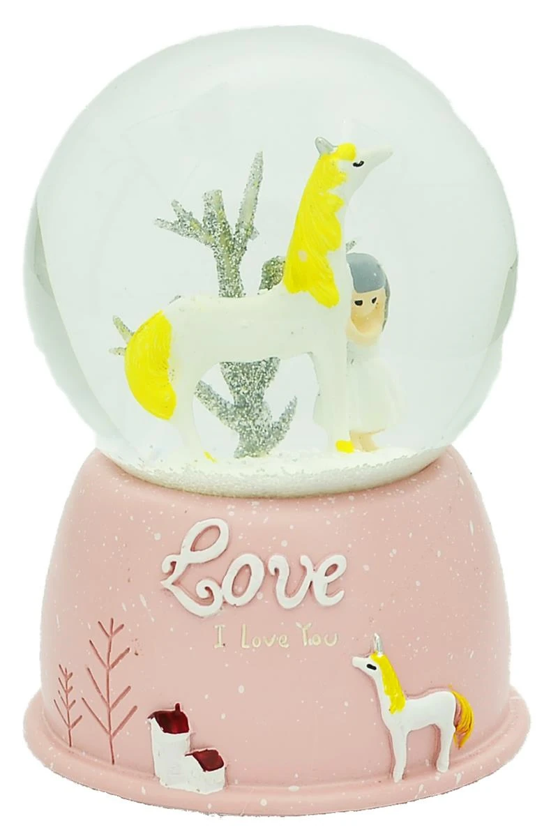 Taros Kar Küresi Orta Boy Işıklı Love Unicorn 6541