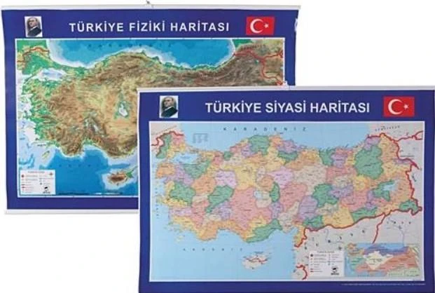Panda Harita Türkiye Siyasi + Fiziki Çıtalı 70X100 Pan 403
