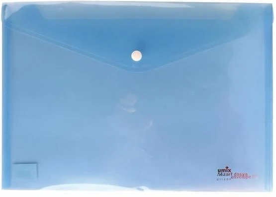 Umıx U1120P-Ma Çıtçıtlı Şeffaf Zarf Dosya Mavi