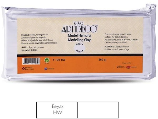 Artdeco Y-100-Hw Model Hamuru 500Gr Beyaz