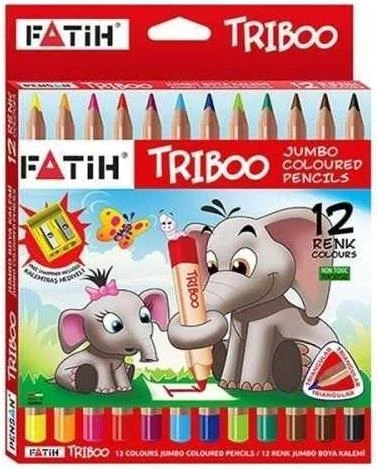 Fatih 33426 Natural Üçgen Jumbo 12 Renk Triboo Tam Boy Kuruboya