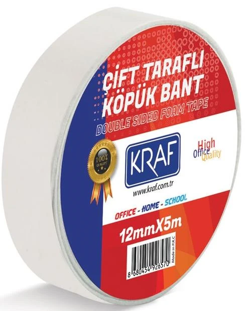 Kraf Çift Taraflı Köpük Bant 12Mmx5M 5012G