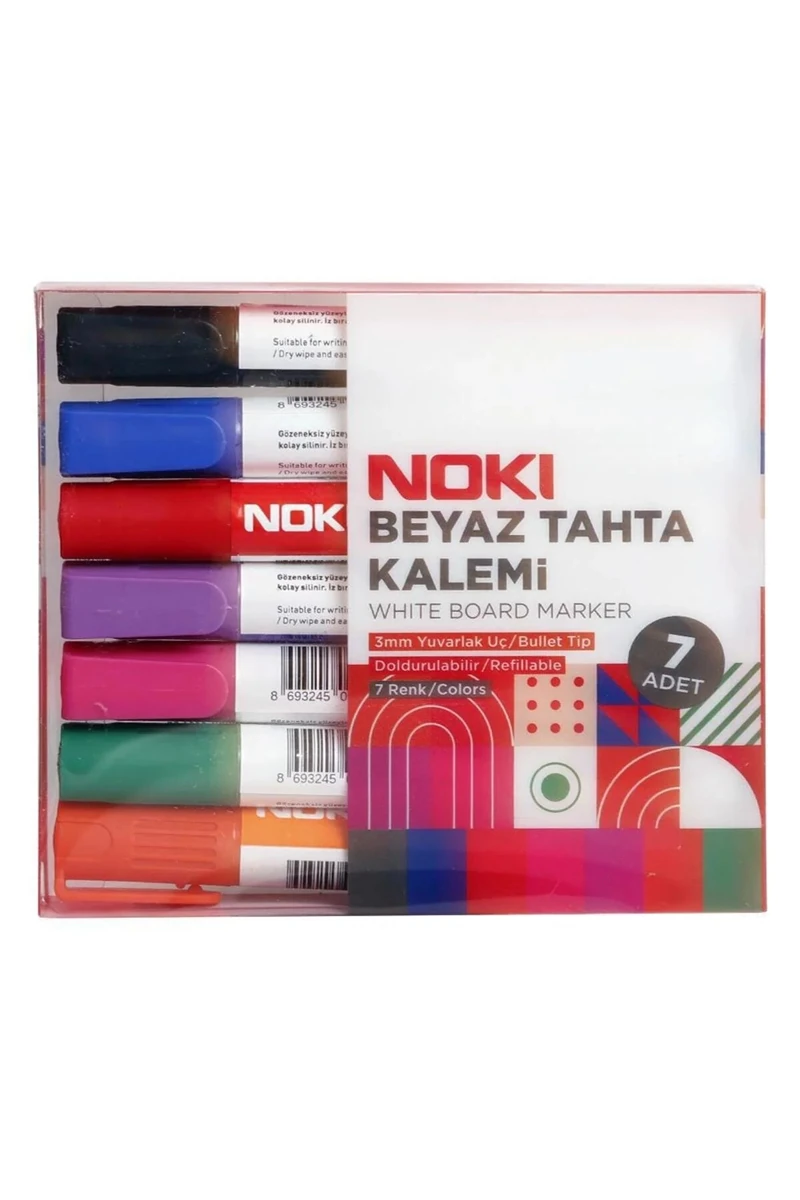 Noki 1664-P7 Beyaz Tahta Kalemi 7 Li Pet