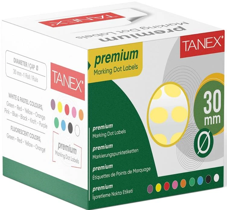 Tanex 30Mm Yeşil Nokta Etiketi 2000 Li ( Tekli Kutu )