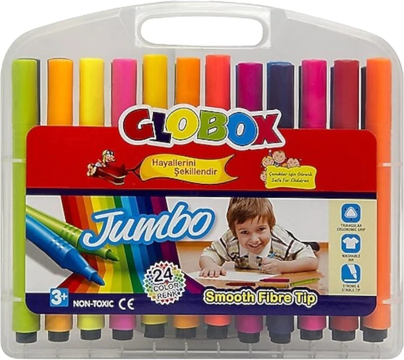 Globox 1517 Jumbo Üçgen Keçeli Kalem 24Lü