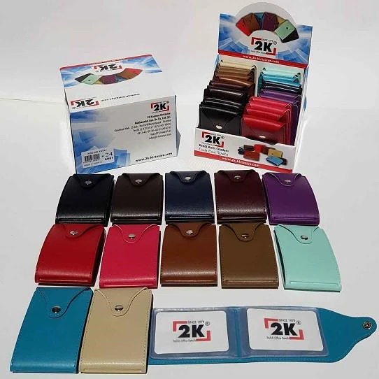 2K Kredi Kartlık Suni Deri Çıtçıtlı Yatay 256