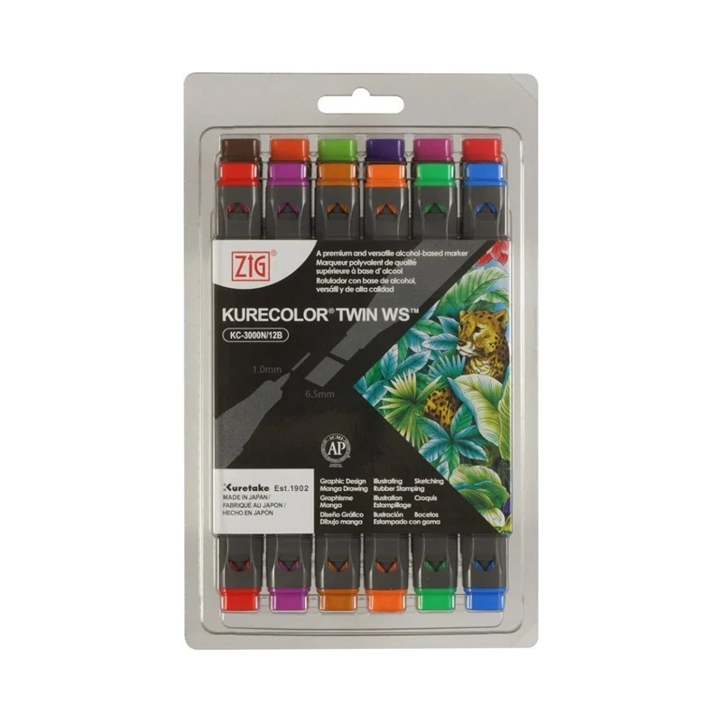 Zig Kurecolor Twin S Marker Kalem 12 Renk Set BRILLIANT COLORS