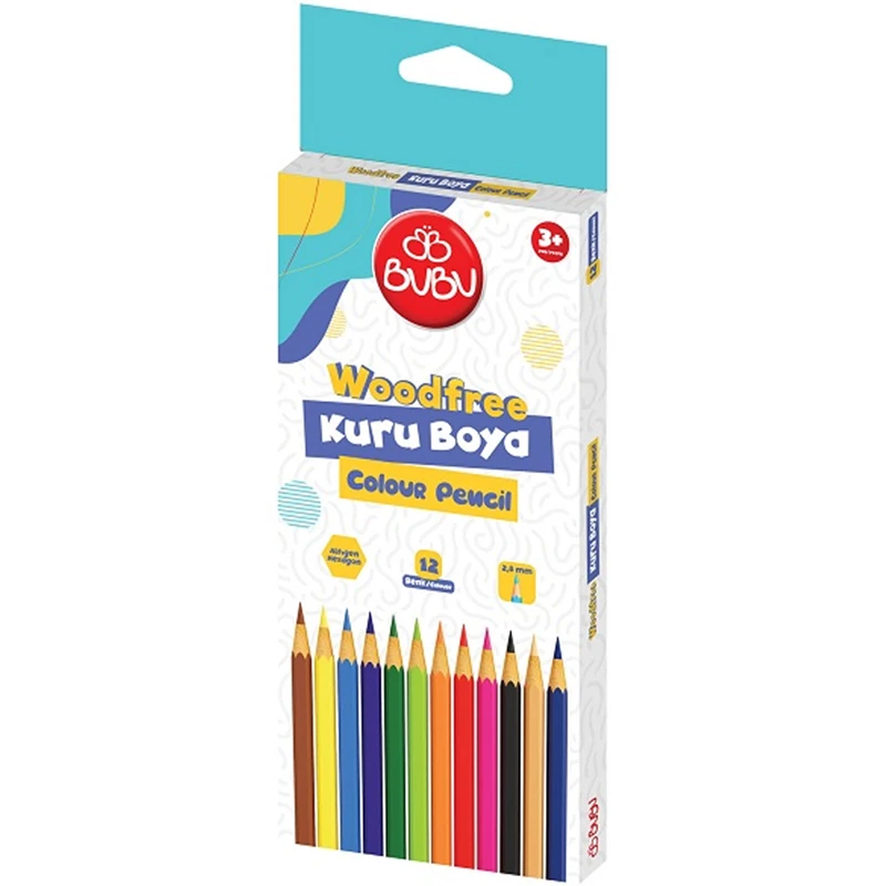 Bu-Bu Woodfree Kuru Boya Tam Boy 12 Renk Bubu-Kur001