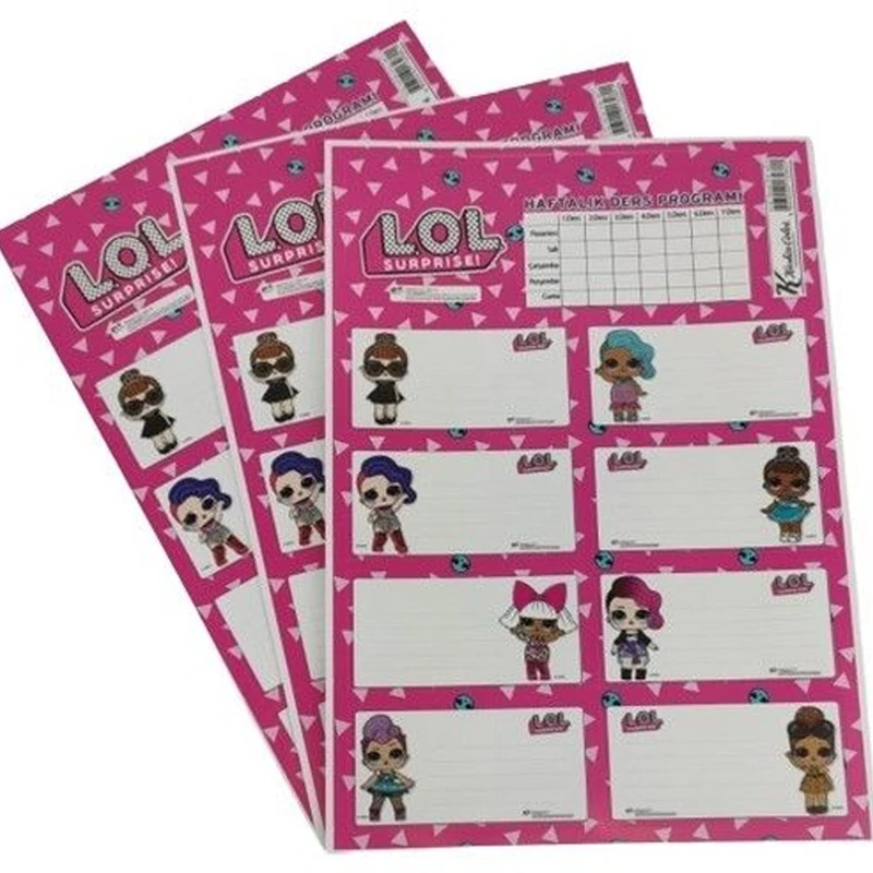 Keskin 220130-93 L.O.L. Ders Programlı 3Lü Etiket