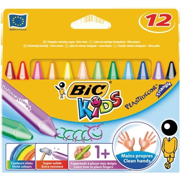Bic 8297733 Elleri Kirletmeyen Üçgen Pastel 12Renk