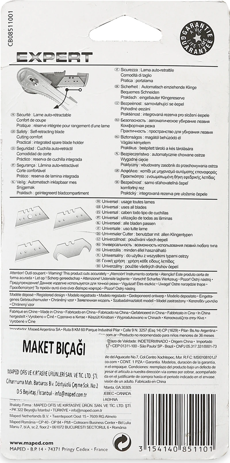 Maped 085110 Expert Metal Maket Bıçağı