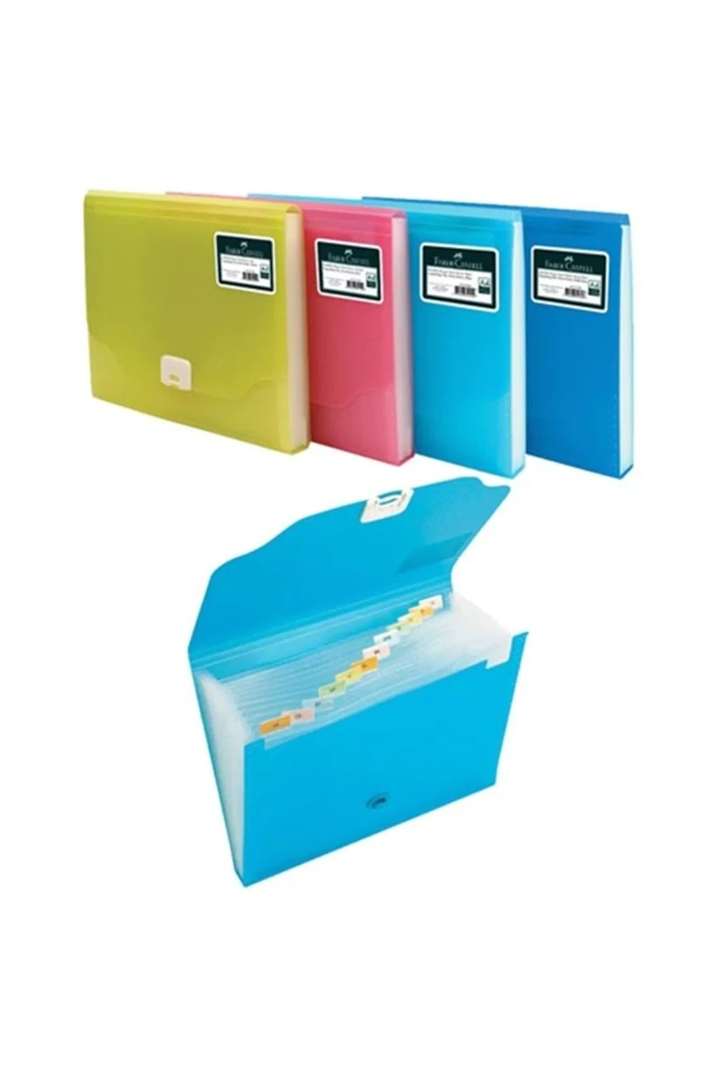 Faber Castell Körüklü Dosya 13 Cepli Kilitli A4 - Pembe