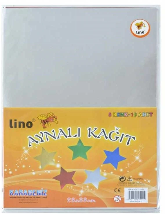Lino 2708J Aynalı Karton 5 Renk 10Lu 23*33Cm *60