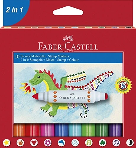 Faber-Castell 2IN1 Jumbo Keçeli Kalem, 10'lu