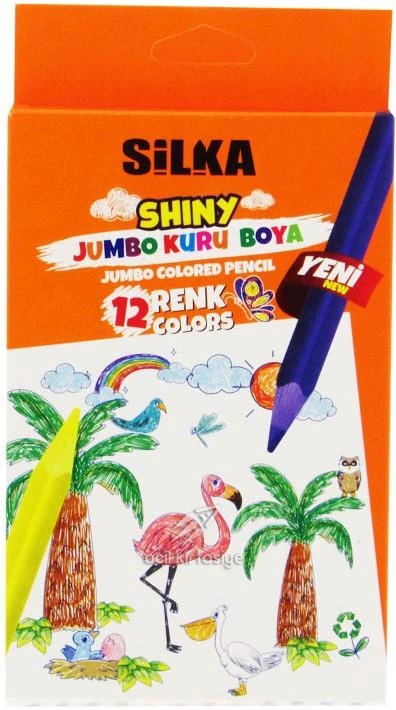 Silka Kuru Boya 12 Li Jumbo Üçgen Kl2.Tj12-12