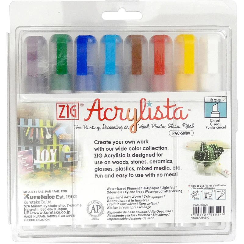 Zıg Acrylısta Markör Kesik Uç Pac-50/8Vb 8 Li Kınder/Basıc