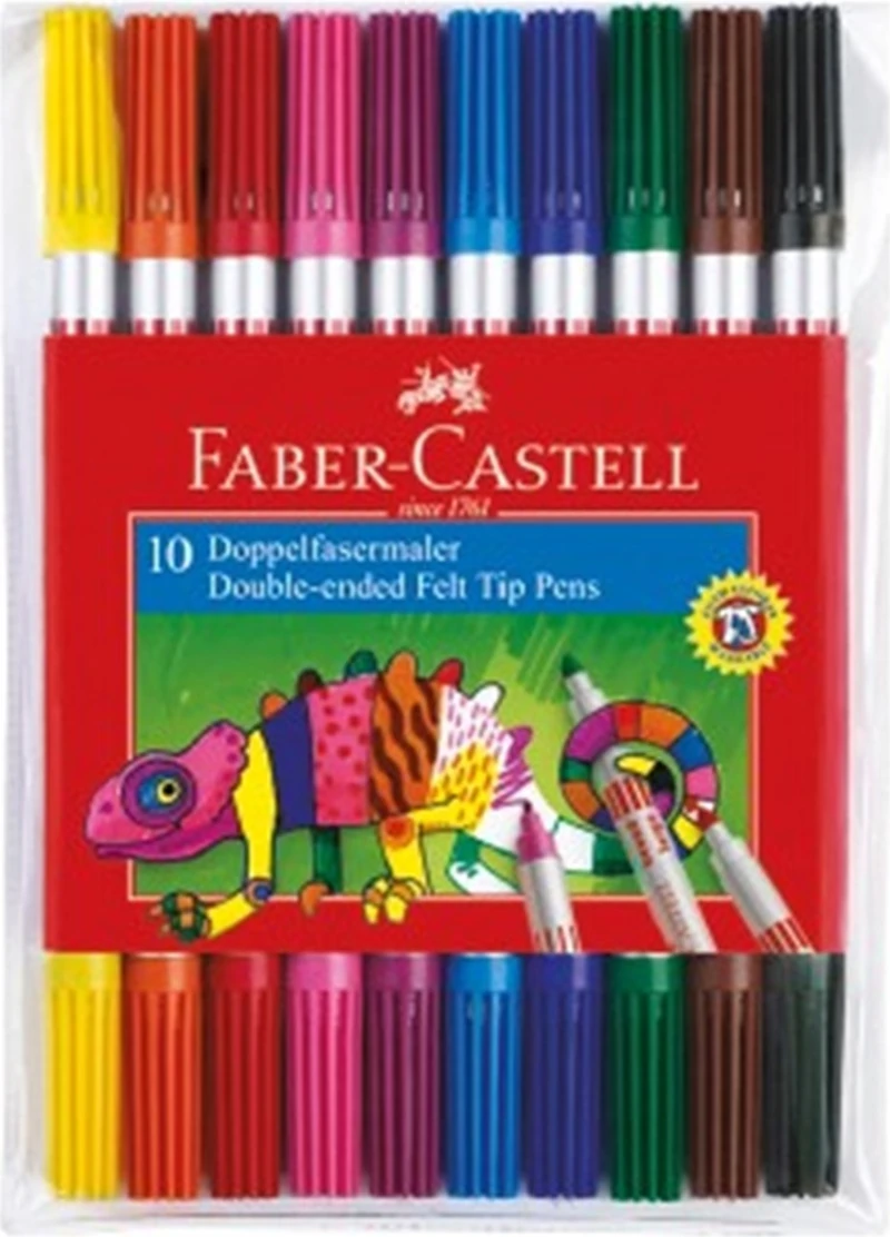 Faber Castell Çift Uçlu Keçeli Kalem 10 Renk