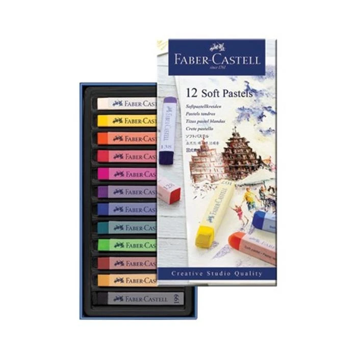 Faber Castell Creative Studio Toz (Soft) Pastel Boya 12 Renk Tam Boy