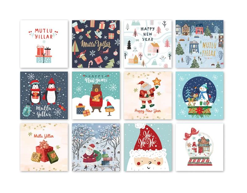 Keskin 900232-99 Mini Yılbaşı Tebrik Kartı Zarflı-Tekli