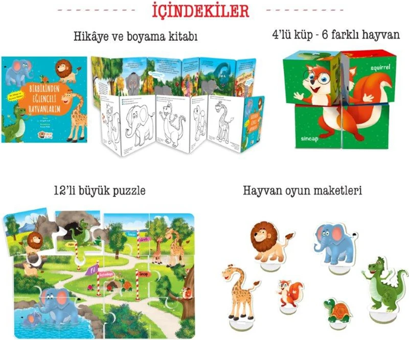 Dokun Oyna Öğren Seti: Hayvanlar (Dikkat - Algı - Öğrenme - Zeka)