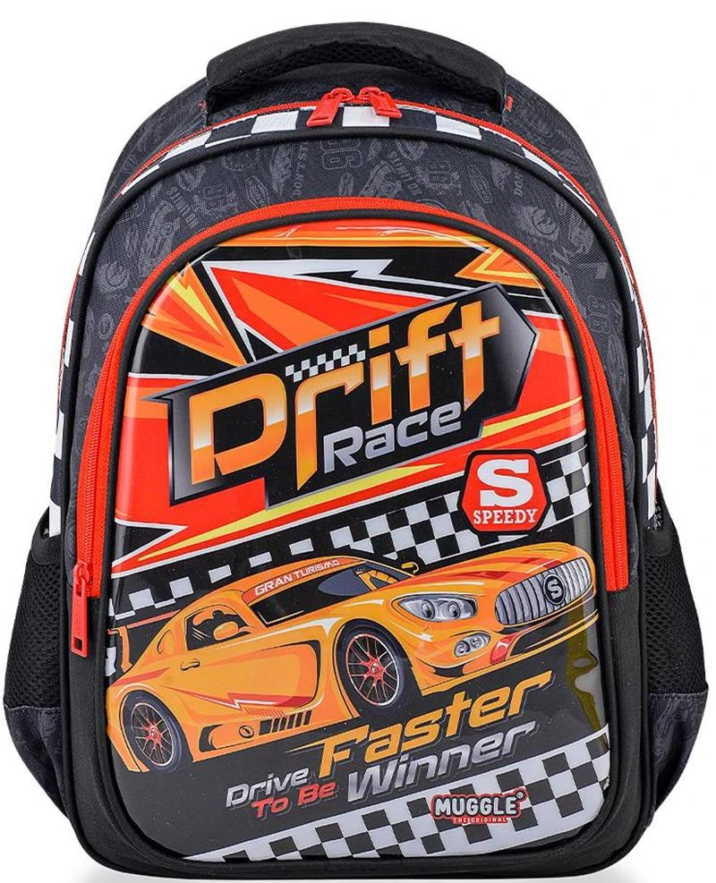 Muggle Okul Çantası Drift Car Siyah Mu9475