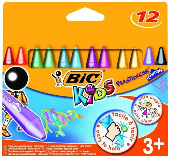 Bic 8297733 Elleri Kirletmeyen Üçgen Pastel 12Renk