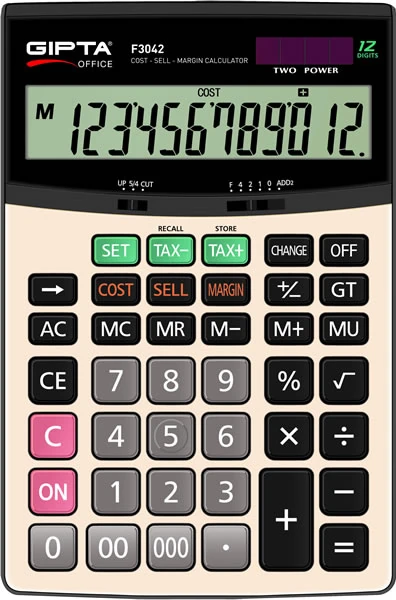 Gıpta F3042 Hesap Makinesi - 12 Hane Masa Tipi